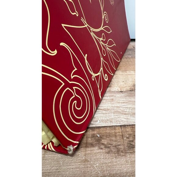 Decorative Red & Gold Expandable File Folder Organizer With Label Holders - Picture 6 of 9
